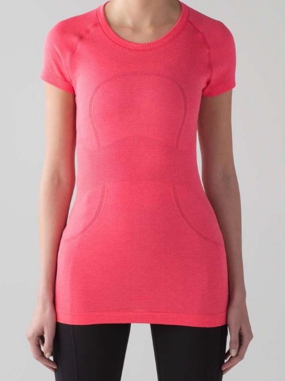 lululemon athletica Coral Pink Short Sleeve Seamless Tunic W15 X26L